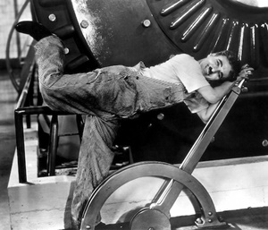 Charlie Chaplin in "Tempi moderni", 1936