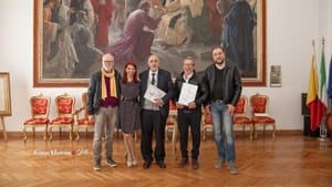 Giacarlo Palumbo, Chiara Ricci, l'Assessore alla Cultura e Vicesindaco di Cava de' Tirreni Professor Armando Lamberti, il Maestro d'Arte e scultore Lucio De Simone, Luca Raimondo
